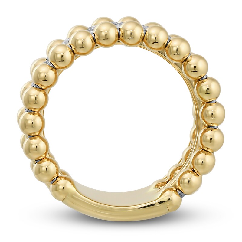 Main Image 3 of Italia D'Oro Diamond Faux Bead Stack Ring 1/5 ct tw Round 14K Yellow Gold