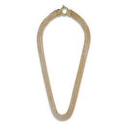 Italia D'Oro Triple Row Popcorn Necklace 14K Yellow Gold 18"