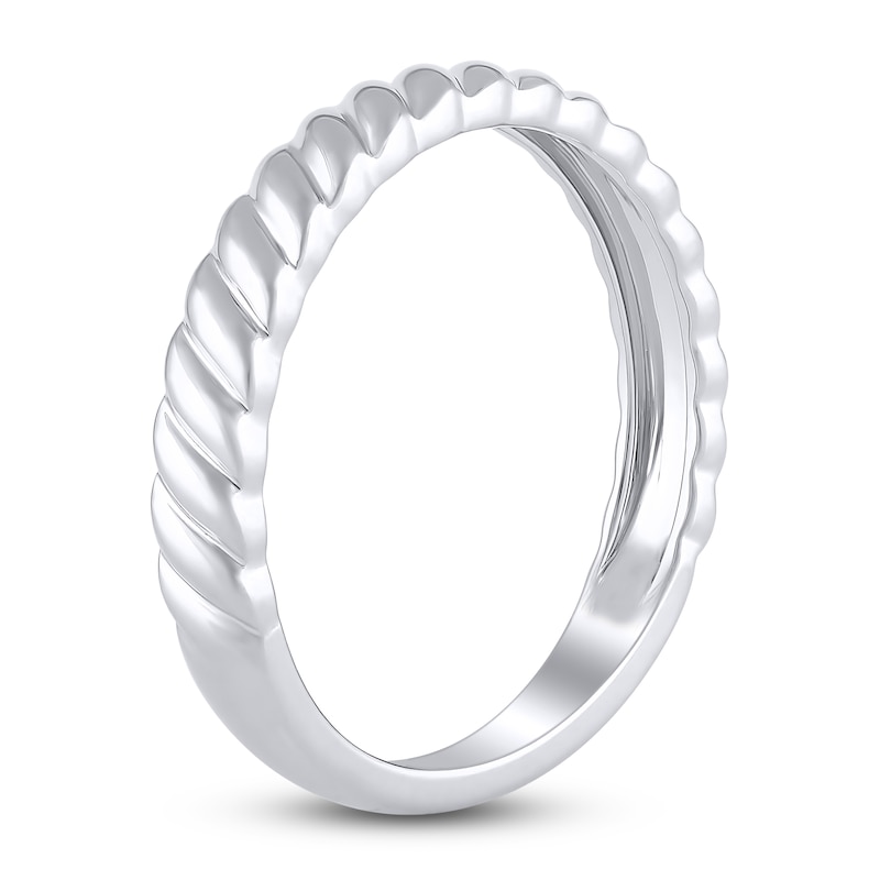 Main Image 2 of High-Polish Twisted Wedding Band 14K White Gold 3.47mm