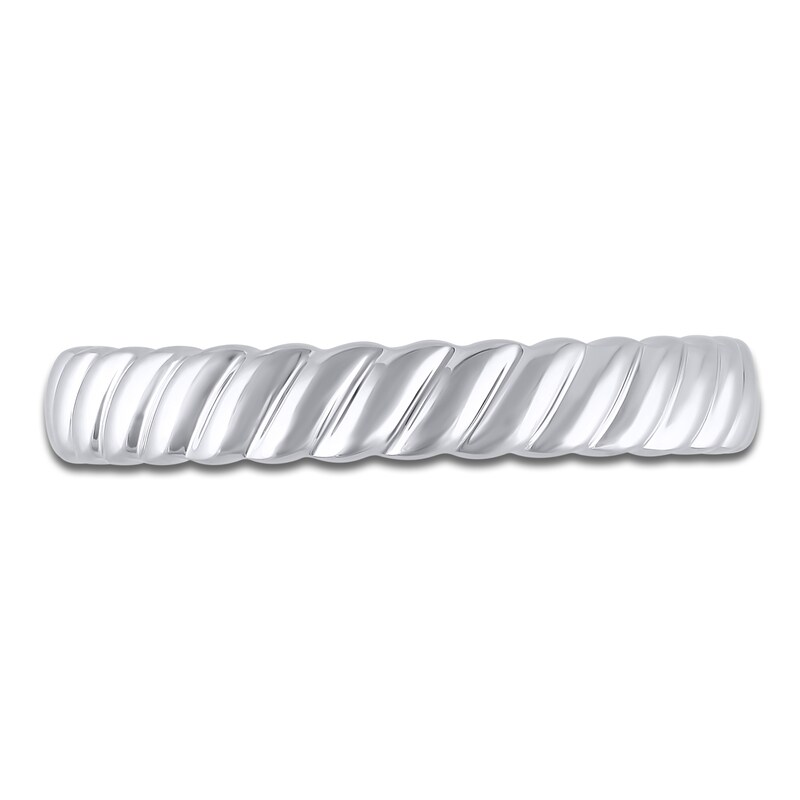 Main Image 3 of High-Polish Twisted Wedding Band 14K White Gold 3.47mm