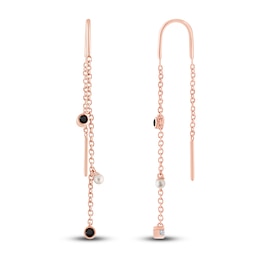 Pnina Tornai Freshwater Cultured Pearl & Black Diamond Threader Earrings 1/6 ct tw 14K Rose Gold