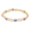 Thumbnail Image 0 of Kallati Pear-Shaped Natural Tanzanite & Diamond Accent Paperclip Link Bracelet 14K Yellow Gold 7"