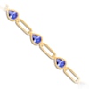 Thumbnail Image 2 of Kallati Pear-Shaped Natural Tanzanite & Diamond Accent Paperclip Link Bracelet 14K Yellow Gold 7"