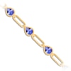 Thumbnail Image 1 of Kallati Pear-Shaped Natural Tanzanite & Diamond Accent Paperclip Link Bracelet 14K Yellow Gold 7"