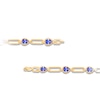 Thumbnail Image 3 of Kallati Pear-Shaped Natural Tanzanite & Diamond Accent Paperclip Link Bracelet 14K Yellow Gold 7"