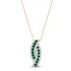 Thumbnail Image 3 of Kallati Emerald & Diamond Curve Necklace 3/8 ct tw 14K Yellow Gold 18"