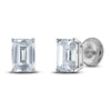 Thumbnail Image 1 of Emerald-Cut Lab-Created Diamond Solitaire Stud Earrings 1 ct tw 14K White Gold (F/SI2)