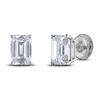 Thumbnail Image 2 of Emerald-Cut Lab-Grown Diamond Solitaire Stud Earrings 1 ct tw 14K White Gold (F/SI2)