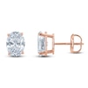 Thumbnail Image 0 of Oval-Cut Lab-Created Diamond Solitaire Stud Earrings 2 ct tw 14K Rose Gold (F/SI2)