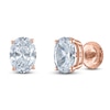 Thumbnail Image 1 of Oval-Cut Lab-Created Diamond Solitaire Stud Earrings 2 ct tw 14K Rose Gold (F/SI2)