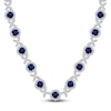 Thumbnail Image 1 of Kallati Natural Blue Sapphire & Diamond XO Necklace 8-5/8 ct tw 14K White Gold 16"