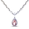 Thumbnail Image 0 of Jared Atelier Pear-Shaped Natural Morganite & Diamond Necklace 19-1/3 ct tw Platinum 17"