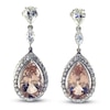 Thumbnail Image 0 of Jared Atelier Pear-Shaped Natural Morganite & Diamond Drop Earrings 3-1/15 ct tw Platinum