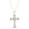 Thumbnail Image 1 of Diamond Knot Cross Necklace 1 ct tw 14K Yellow Gold 18"