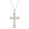 Thumbnail Image 1 of Diamond Knot Cross Necklace 1 ct tw 14K Yellow Gold 18"