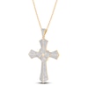 Thumbnail Image 2 of Diamond Knot Cross Necklace 1 ct tw 14K Yellow Gold 18"