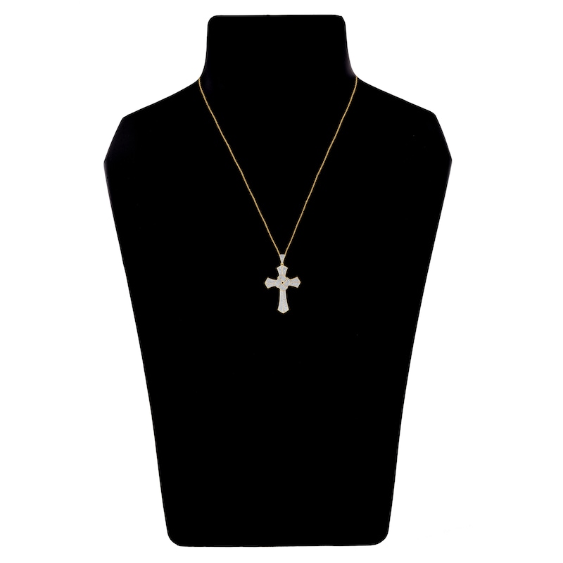 Main Image 4 of Diamond Knot Cross Necklace 1 ct tw 14K Yellow Gold 18"