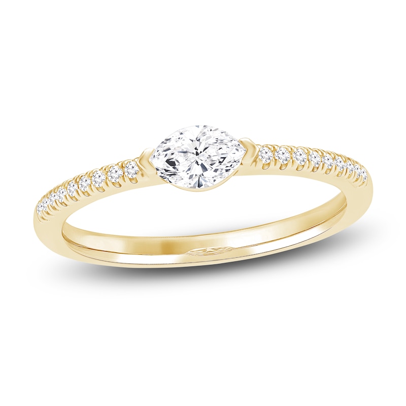 Marquise-Cut Diamond Stackable Fashion Ring 1/4 ct tw 10K Yellow Gold