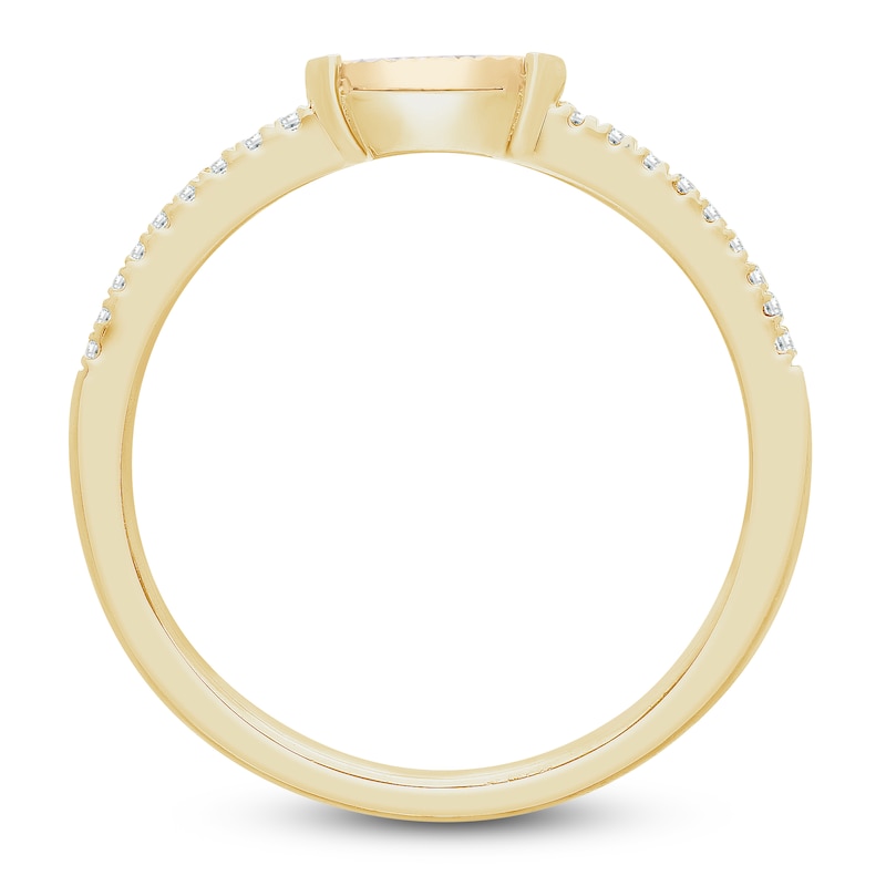 Marquise-Cut Diamond Stackable Fashion Ring 1/4 ct tw 10K Yellow Gold