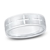Thumbnail Image 1 of Men's Cross Wedding Band 14K White Gold