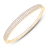 Thumbnail Image 2 of Baguette & Round-Cut Diamond Bangle Bracelet 1-1/2 ct tw 10K Yellow Gold