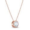 Thumbnail Image 2 of Certified Round-Cut Diamond Bezel-Set Solitaire Necklace 1-1/2 ct tw 14K Rose Gold 18" (I1/I)