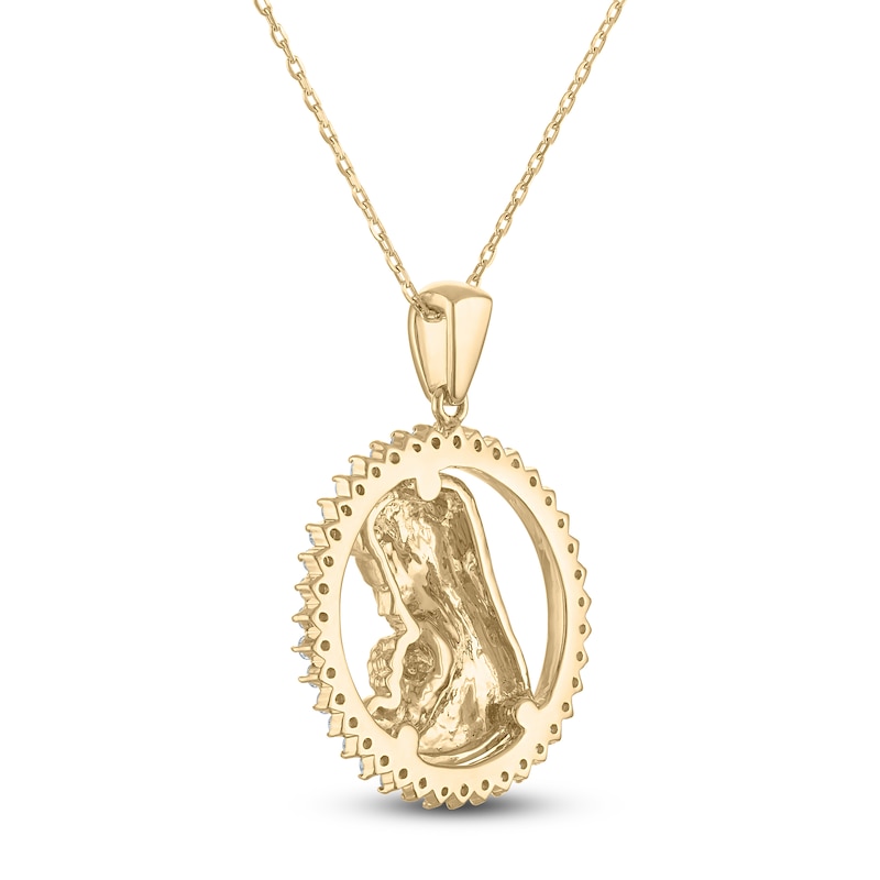 Main Image 3 of Diamond Our Lady of Guadalupe & Child Necklace 1/3 ct tw 10K Yellow Gold 18"