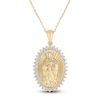 Thumbnail Image 1 of Diamond Our Lady of Guadalupe Oval Necklace 1/3 ct tw 10K Yellow Gold 18"
