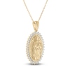 Thumbnail Image 2 of Diamond Our Lady of Guadalupe Oval Necklace 1/3 ct tw 10K Yellow Gold 18"