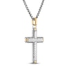 Thumbnail Image 2 of Forged by Jared Men's Cross Necklace Damascus Steel, Sterling Silver & 18K Yellow Gold 24"