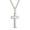 Thumbnail Image 3 of Forged by Jared Men's Cross Necklace Damascus Steel, Sterling Silver & 18K Yellow Gold 24"
