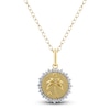 Thumbnail Image 1 of Diamond Beach Scene Necklace 1/4 ct tw 10K Yellow Gold 18"