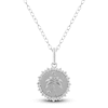 Thumbnail Image 1 of Diamond Beach Scene Necklace 1/4 ct tw Sterling Silver 18"