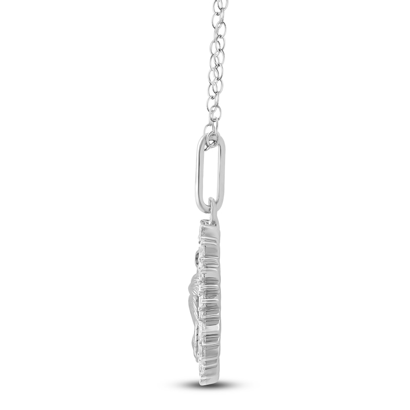 Main Image 3 of Diamond Beach Scene Necklace 1/4 ct tw Sterling Silver 18"