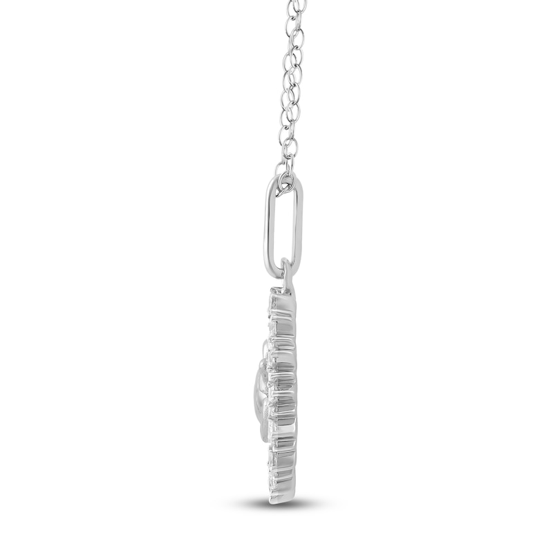 Main Image 3 of Diamond Turtle Necklace 1/4 ct tw Sterling Silver 18"