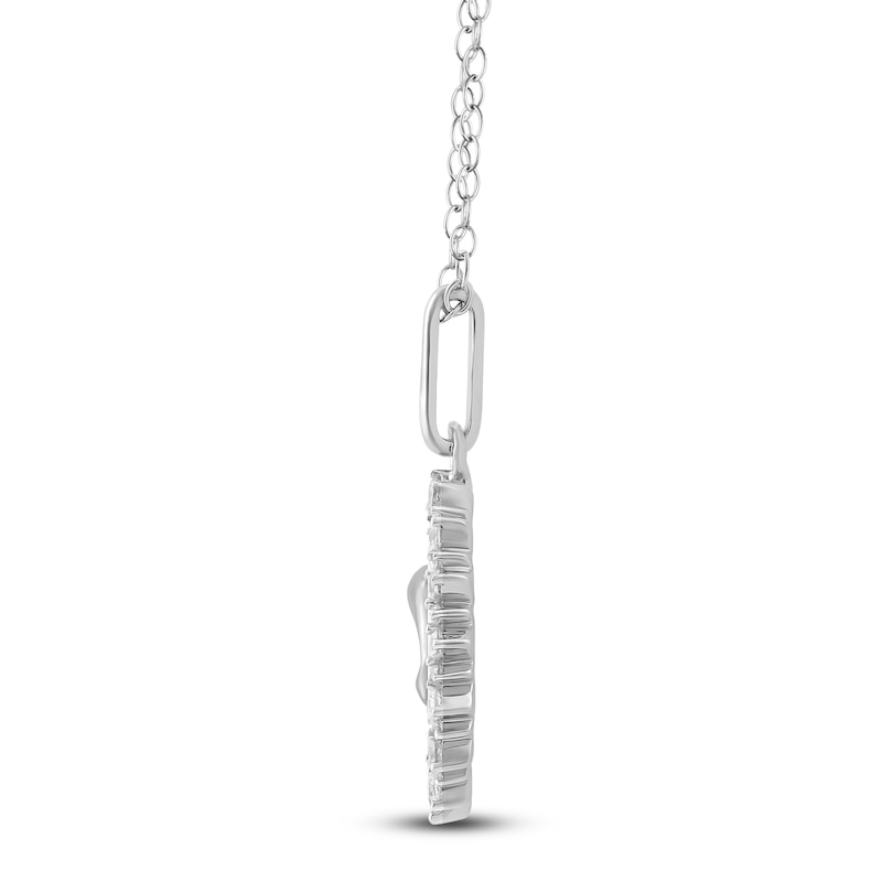 Main Image 3 of Diamond Dolphin Necklace 1/4 ct tw Sterling Silver 18"