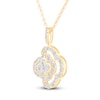Thumbnail Image 3 of Diamond Clover Necklace 1 ct tw 10K Yellow Gold 18"