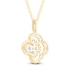 Thumbnail Image 4 of Diamond Clover Necklace 1 ct tw 10K Yellow Gold 18"