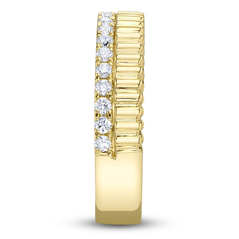 Main Image 3 of Shy Creation Diamond Ribbed Ring 3/8 ct tw 14K Yellow Gold SC22009151Z7