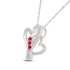 Thumbnail Image 2 of Lab-Created Ruby & White Lab-Created Sapphire Twisted Hearts Infinity Necklace Sterling Silver 18"