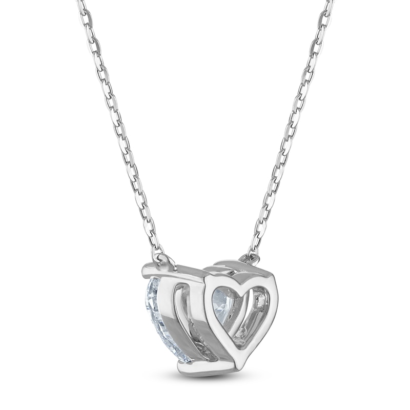 Main Image 3 of Heart-Shaped Lab-Grown Diamond Solitaire Necklace 2 ct tw 14K White Gold 18" (SI2/F)