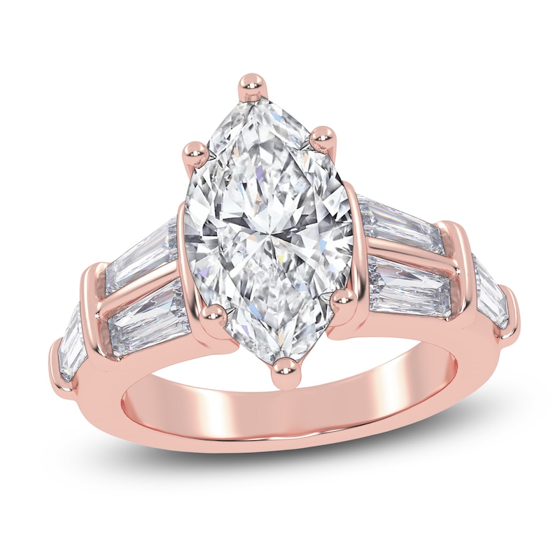 Main Image 1 of Marquise-Cut Created By Jared Studio Lab-Grown Diamond Engagement Ring 4-1/2 ct tw 14K Rose Gold