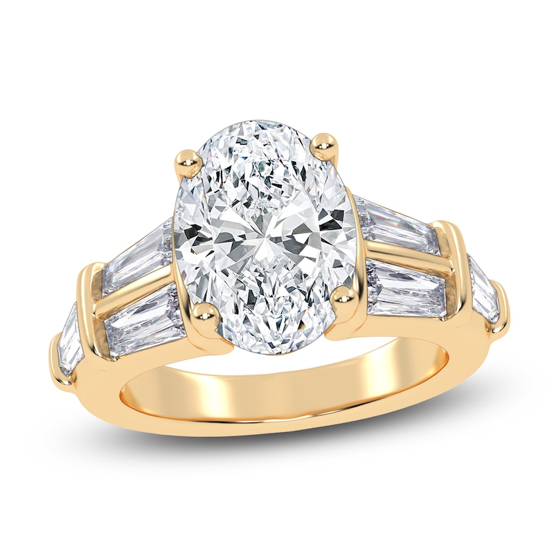 Main Image 1 of Oval-Cut Created By Jared Studio Lab-Grown Diamond Engagement Ring 4-1/2 ct tw 14K Yellow Gold