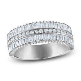 Vera Wang VOW Baguette & Round-Cut Diamond Wedding Band 1 ct tw 14K White Gold