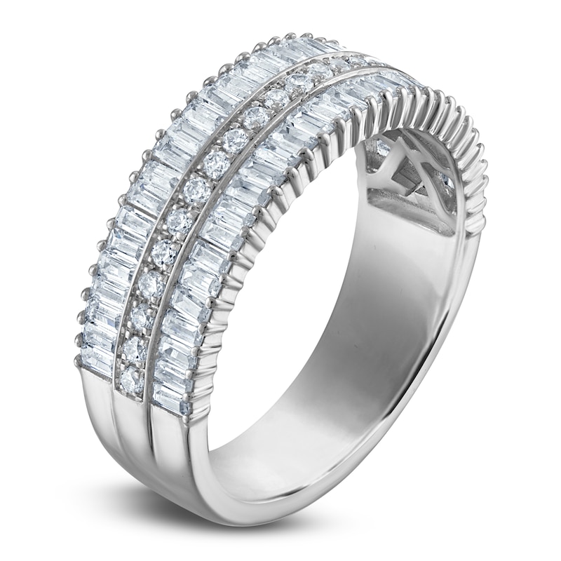 Main Image 2 of Vera Wang VOW Baguette & Round-Cut Diamond Wedding Band 1 ct tw 14K White Gold