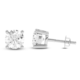 Round-Cut Lab-Grown Diamond Solitaire Stud Earrings 2-1/2 ct tw 14K White Gold (SI2/F)