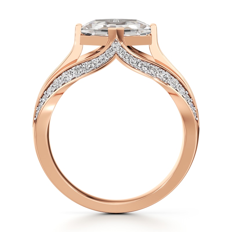 Main Image 2 of J'Lure Lab-Grown Diamond Hexagon Portrait-Cut Engagement Ring 2-3/8 ct tw 18K Rose Gold