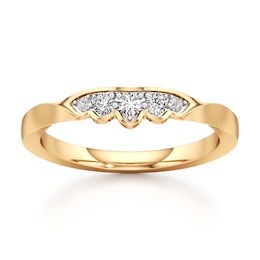 J'Lure Lab-Grown Diamond Scalloped Wedding Band 1/6 ct tw 18K Yellow Gold