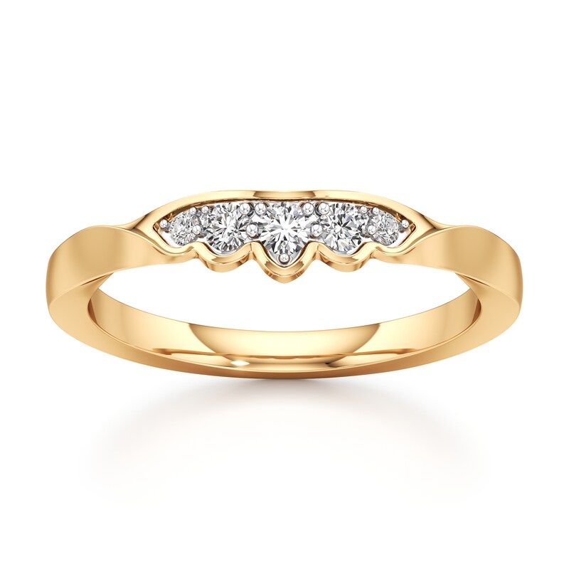 Main Image 1 of J'Lure Lab-Grown Diamond Scalloped Wedding Band 1/6 ct tw 18K Yellow Gold