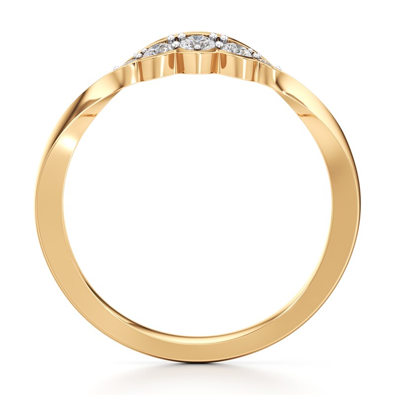 Main Image 2 of J'Lure Lab-Grown Diamond Scalloped Wedding Band 1/6 ct tw 18K Yellow Gold